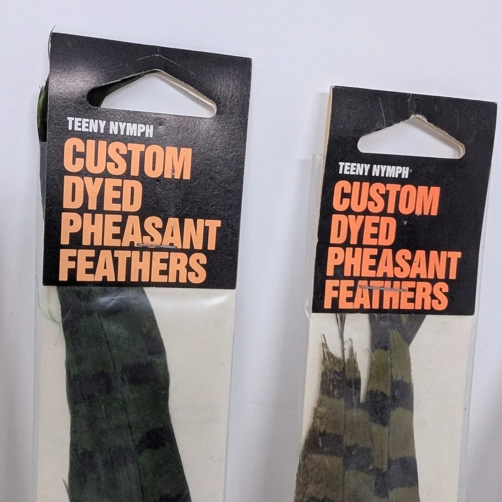 Vintage Jim Teeny Nymph Custom Dyed Pheasant Feathers 5 Pack Lot Made in USA